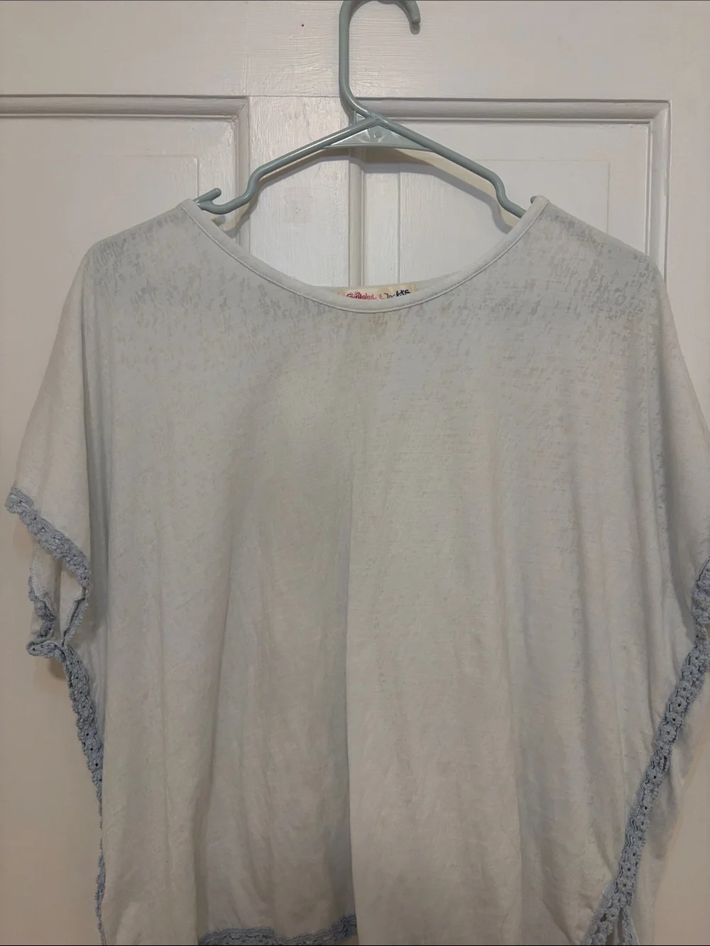 Light Blue Crochet-Trim Women’s Top - Picture 2 of 5